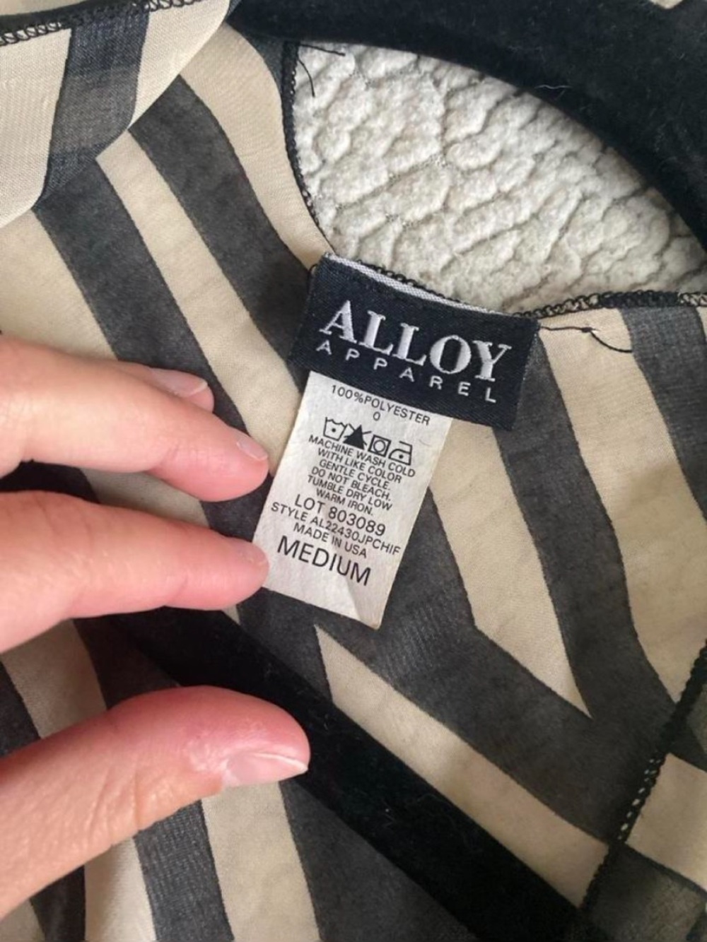 ALLOY Black and Cream Zebra-Print Open Kimono Cardigan - Picture 6 of 8